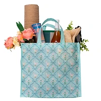 Walmart Sac d’épicerie réutilisable printemps, sac fourre-tout avec porte-bouteilles, bleu