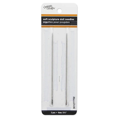 UNIQUE CREATIV aiguilles pour poupées extra longues, 9 cm (3,5 po), 2 pièces