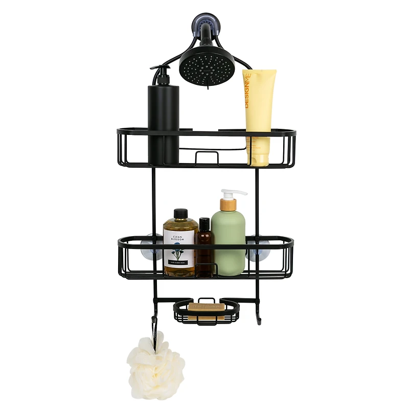 Era, Grand Aluminum Shower Caddy, Black 15x26 IN