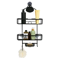 Era, Grand Aluminum Shower Caddy, Black 15x26 IN