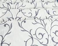 Marina Decoration Embroidered Stitching Coverlet Bedspread Ultra Soft Solid Bedding Summer Quilt Set with Quilted Sham, Navy Blue Branch Pattern