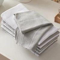 Mainstays Dobby Rice Weave Torchons de cuisine, 15"x25 », lot de 10, Argent doux