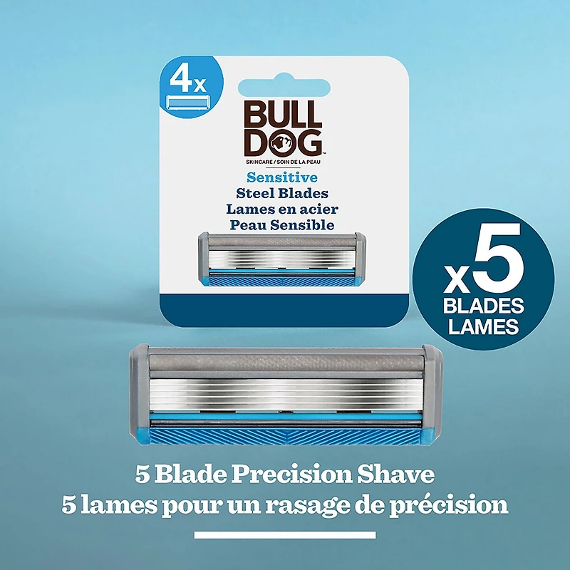 Bulldog Skincare for Men Sensitive Razor Refills - 4 count
