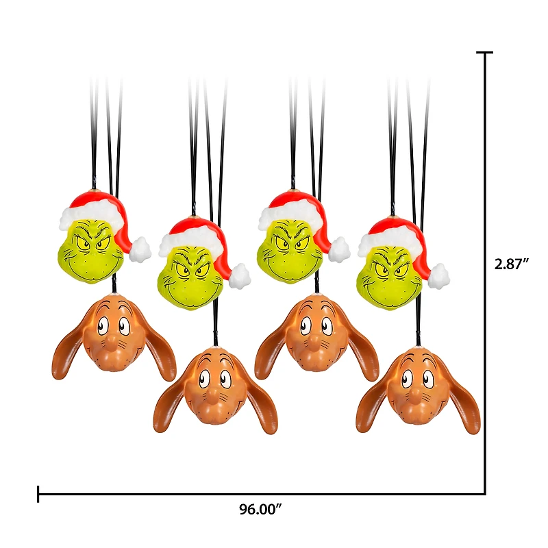 Christmas Blinking Lights S/8 Grinch & Max Head Dr. Seuss