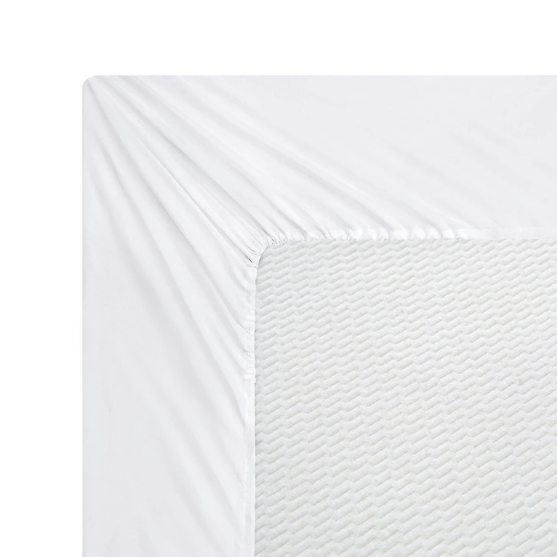 Literie Marina Decoration, 600 fils au pouce carré, ultra douce, à poches profondes, en coton percale fibres longues, toutes saisons, couleur blanche
