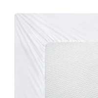 Literie Marina Decoration, 600 fils au pouce carré, ultra douce, à poches profondes, en coton percale fibres longues, toutes saisons, couleur blanche