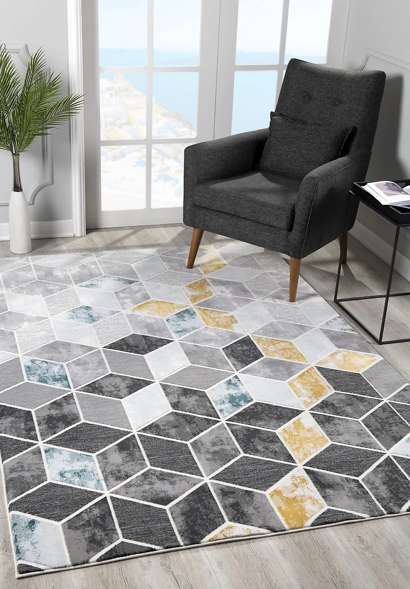 Rug Branch Oasis Collection Modern Geometric Area Rug