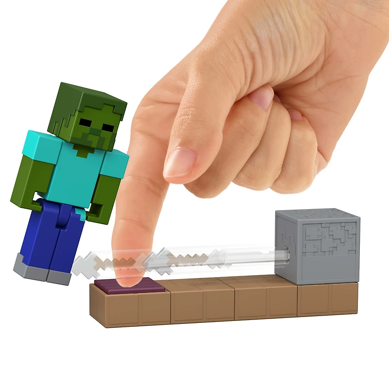 Minecraft Redstone Charged Action Figure & Mechanism Set, 3.25-inch Scale Toys (Characters May Vary)