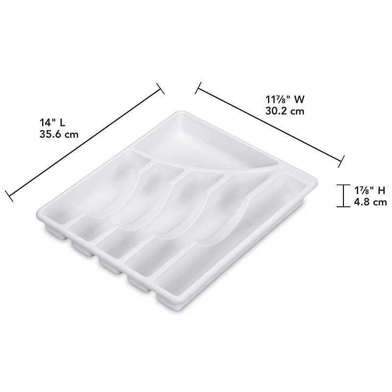 Sterilite 5 Compartment White Cutlery Tray