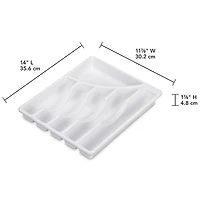 Sterilite 5 Compartment White Cutlery Tray