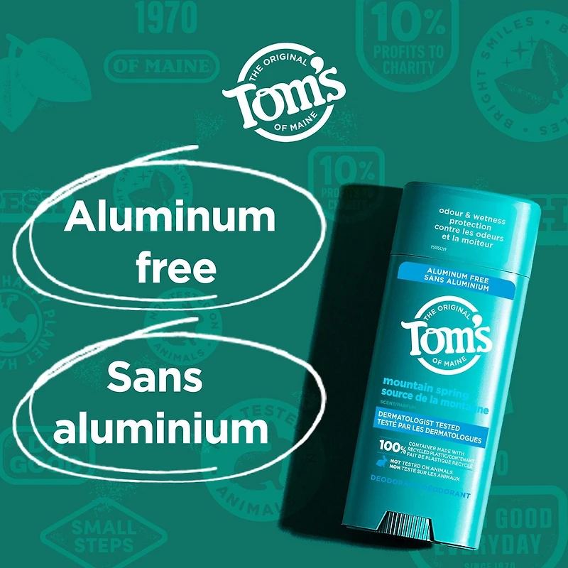 Tom’s of Maine Mountain Spring Natural Deodorant, Aluminum Free, 92 g
