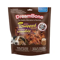 DreamBone Chicken Wrapped Mini Sticks Peanut Butter 40 Count – Rawhide-Free Dog Chews Made with Real Chicken & Peanut Butter, Easy-to-Digest Treats for Small Dogs