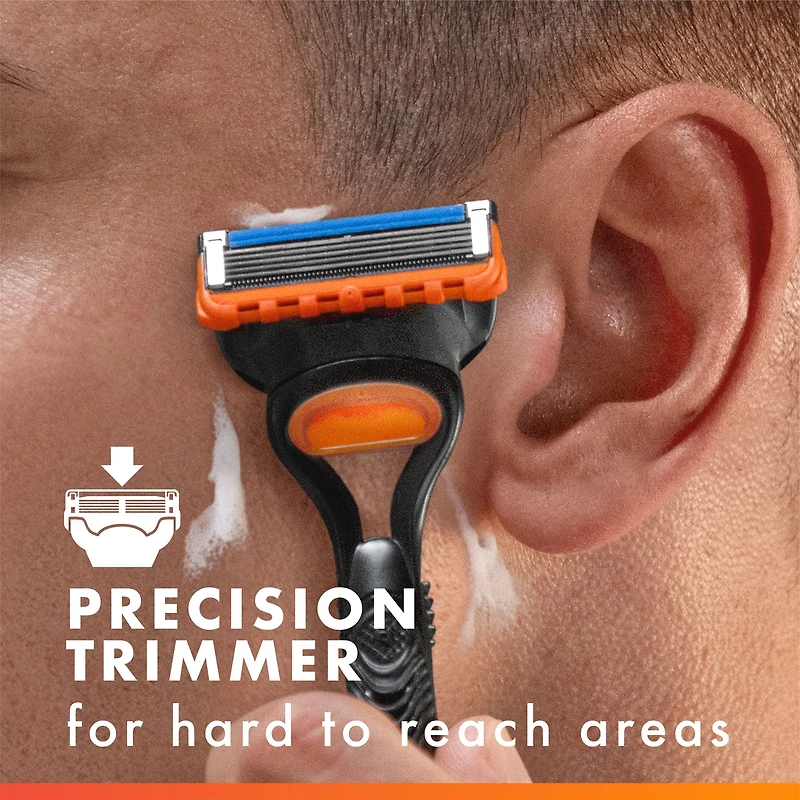 Gillette Fusion5 Rasoir pour Hommes, 1 Manche de Rasoir, 2 Cartouches de Lames, avec Bande Lubrifiante et Tondeuse de Précision pour Hommes