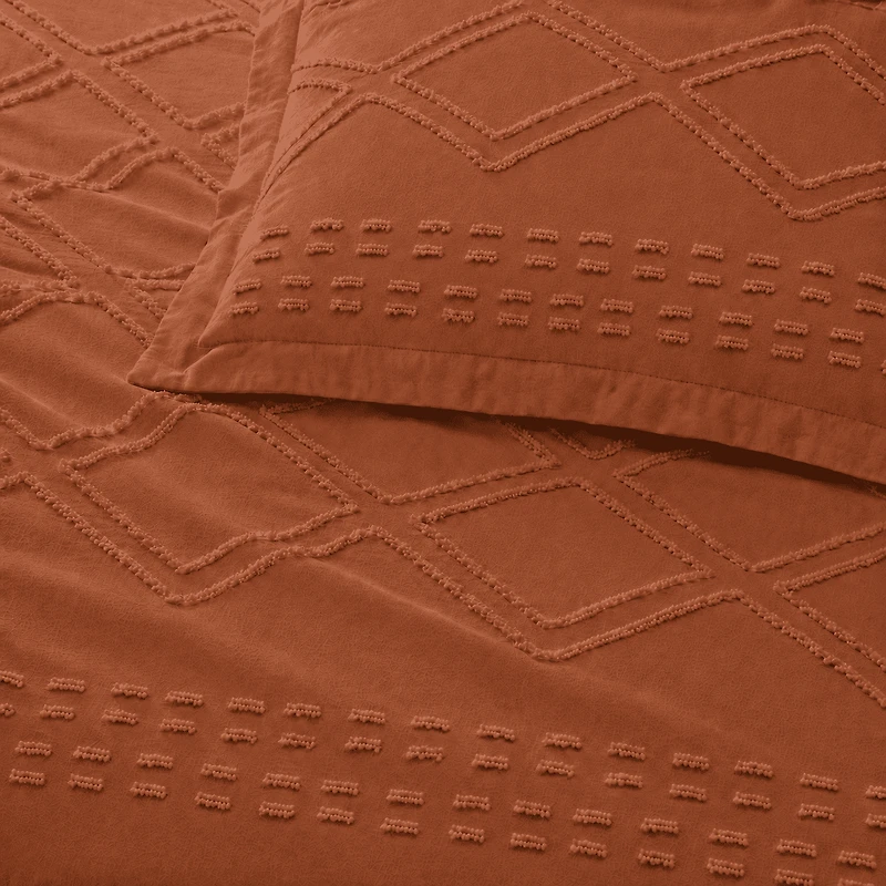 Swift Home Diamond Textured Soft Touch Duvet Cover Set, All Season Bedding with Zipper Closure, Includes Pillow Shams, Twin