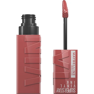 Rouge à lèvres liquide Super Stay Vinyl Ink de Maybelline New York longue tenue et sans bavures, couleur ultrapigmentée et brillance instantanée, peppy ,4.2 ml