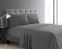 Swift Home Basic 4-Piece King Size Sheet Set, Ultra Soft, Deep Pocket, Easy Care Bedding Set, Gray