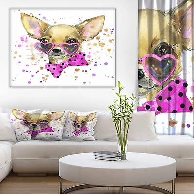Design Art Puppy Dog in Watercolor Canvas Print