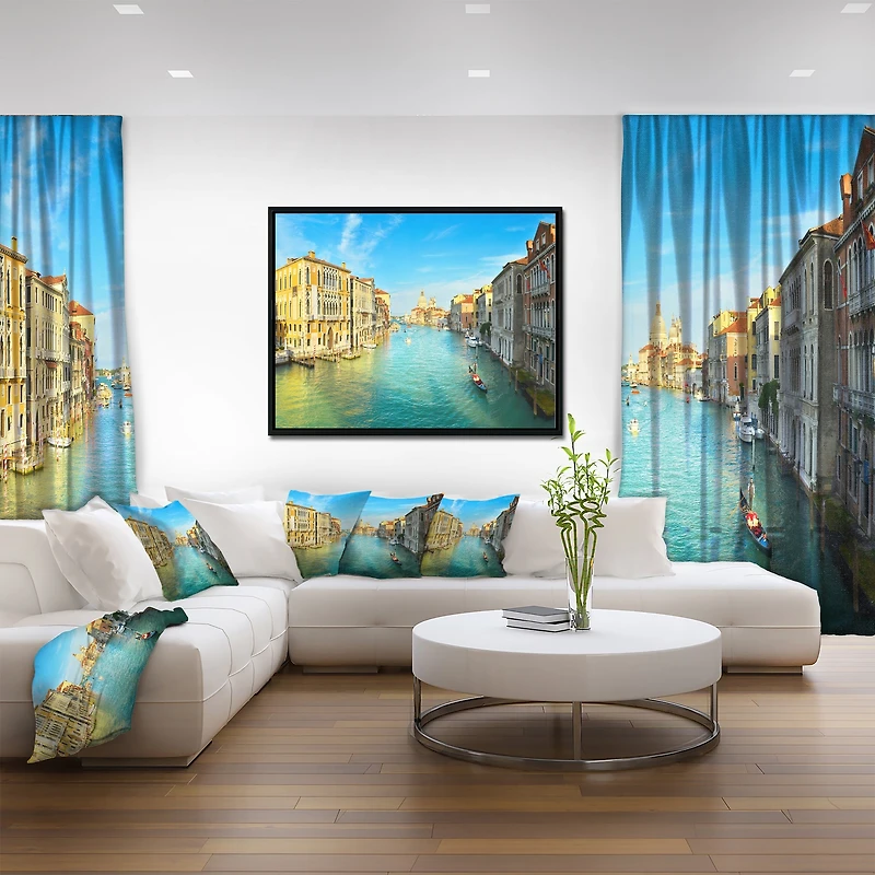 Design Art Vibrant Evening Venice Italy Framed Canvas Art Print
