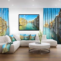 Design Art Vibrant Evening Venice Italy Framed Canvas Art Print