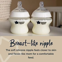Tommee Tippee Closer to Nature Baby Bottles, Breast-Like Nipples with Anti-Colic Valve