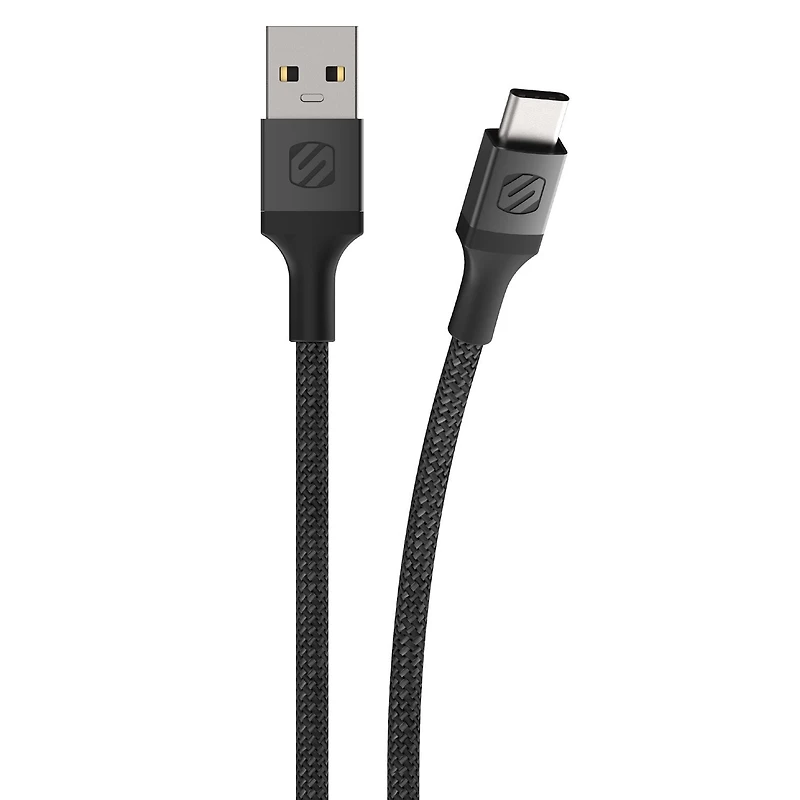 Scosche CAB10-SP USB-A to USB-C Charge & Sync Braided Cable 10 feet Black