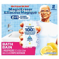 Mr. Clean Magic Eraser Sponge, Bathroom Cleaner, Soap Scum Shower & Tub Cleaner, 2 in 1 Bath, 2-Count