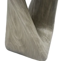 Noble House Grey MGO Accent Table,Wood Grain Texture 26.8" Tall Side Table,Grey