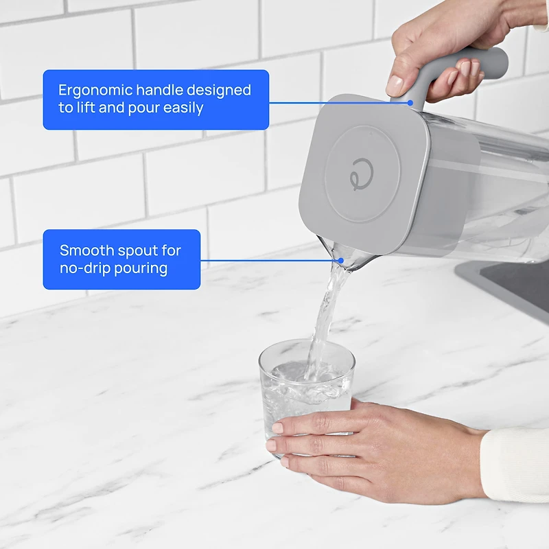 Pichet filtrant Culligan avec technologie ZeroWater de tasses avec filtre à eau avancé à 5 étapes