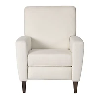 CorLiving Wells Off White Basketweave Fabric Upholstered Indoor Pushback Recliner with Wood Legs