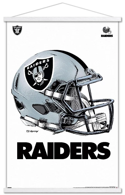 NFL Las Vegas Raiders - Drip Helmet 20 Wall Poster, 22.375" x 34" Framed