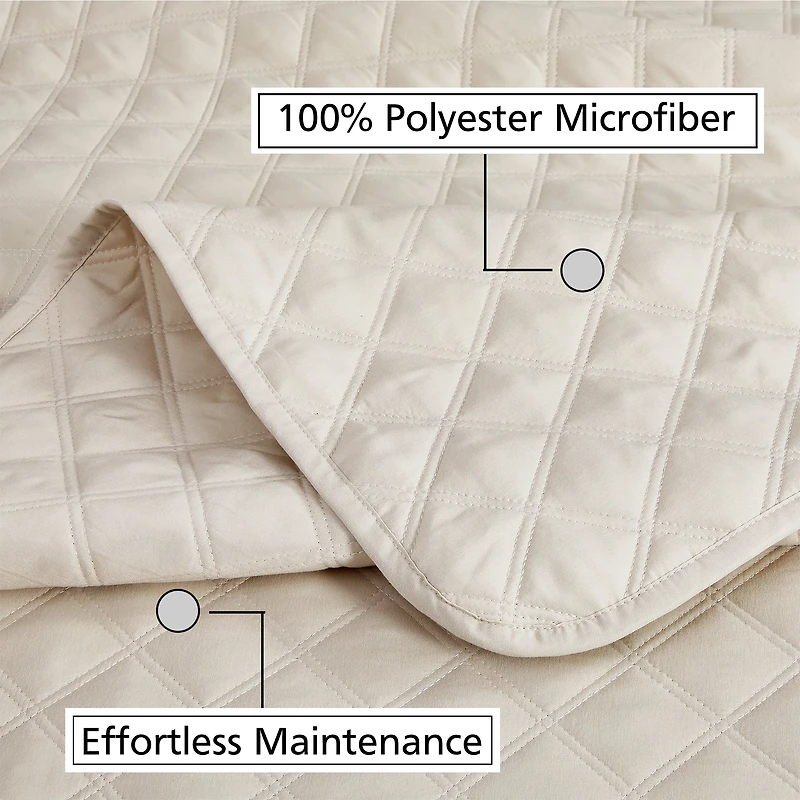 Mainstays All in One Lightweight Quilt Set and Sheet Set -7 Piece, King, Beige