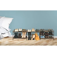 Seville Classics 3 Tier Resin-Wood Shoe Rack 2PK