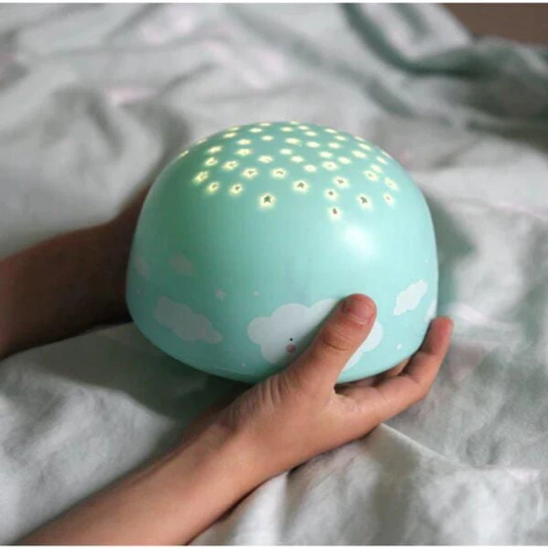 A Little Lovely Company - Projector Light - Wireless Lamp - Cloud Theme - Creates Starry Sky on Ceiling - Easy to Carry - Perfect for Kids' Rooms