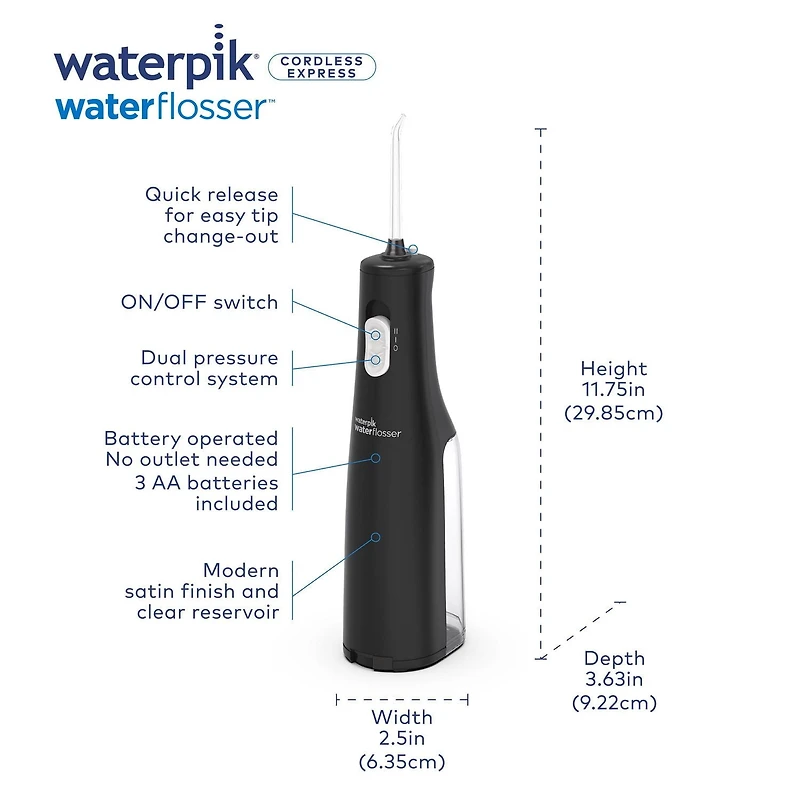 Waterpik Cordless Express Black Water Flosser