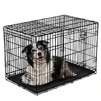 Vibrant Life Cage pliable en fil métallique pour chien avec plateau,48 in