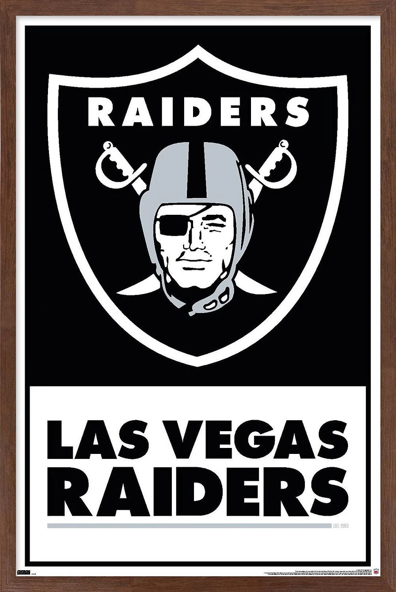 NFL Las Vegas Raiders - Logo 21 Wall Poster, 14.725" x 22.375" Framed