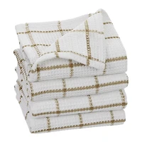 FabStyles Solo Waffle Dish Towels, Set of 4, Ring-Spun Cotton, Machine Washable, Long-Lasting Dish Cloths, Dish Towels