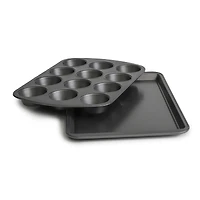PILLSBURY NON STICK 12-CUP MUFFIN PAN SET - 2 PIECES