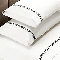 Johnson Home 300 Thread Count Egyptian Cotton Sheet Sets with Embroidery Details