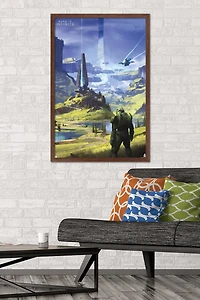 Halo Infinite - Master Chief Valley Wall Poster, 14.725" x 22.375" Framed