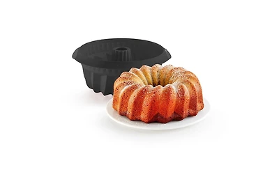 Lekue Deep Savarin Bundt Cake Pan Mould, 22 cm Black