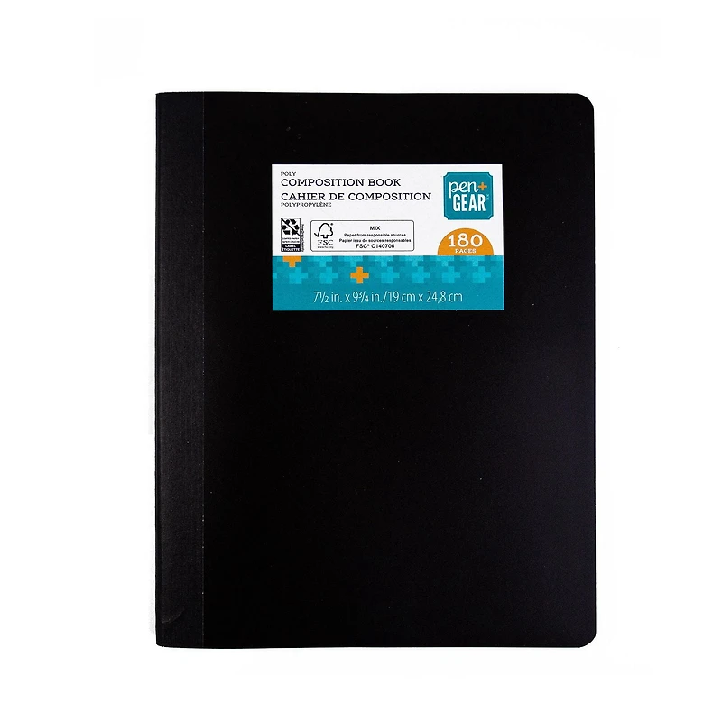 PEN+GEAR POLY 200PG COMP BOOK BLACK