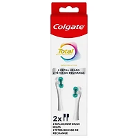 Colgate Total Têtes de Brosse à Dents à Piles de Remplacement, Blanches, 2 Paquets