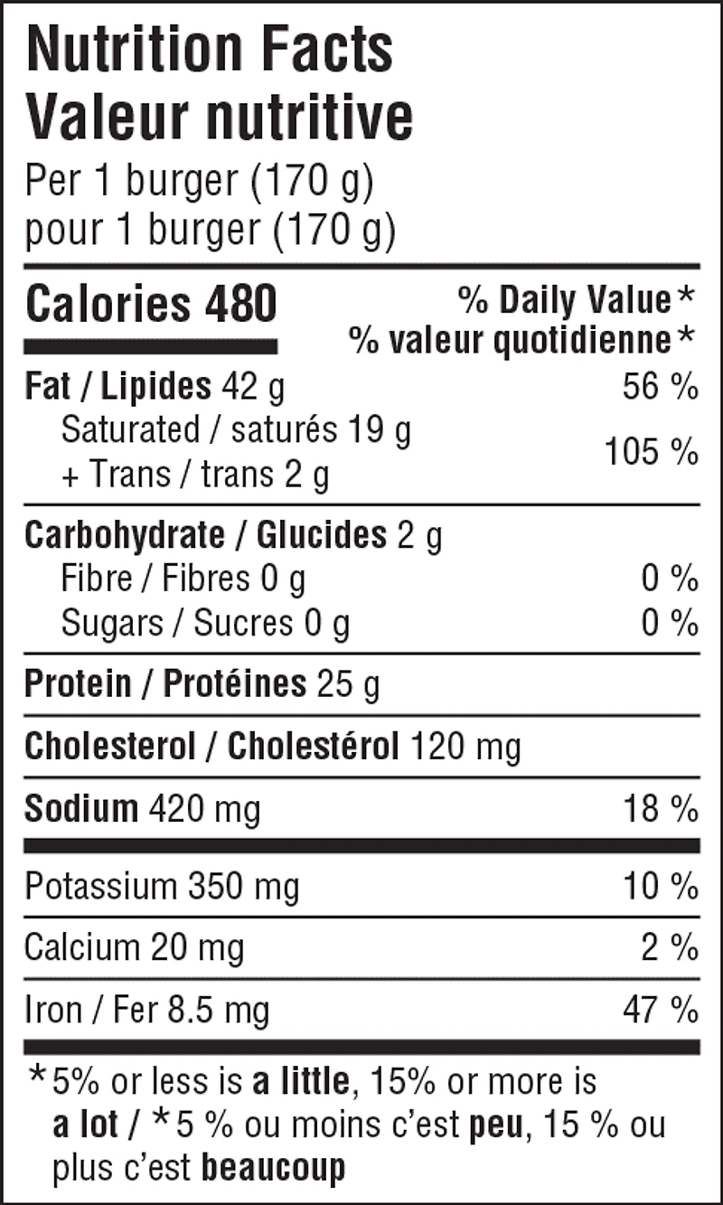 The Keg Beef Burgers, 680 g