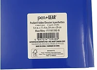 Laminated Paper Pocket N Prongs Blue