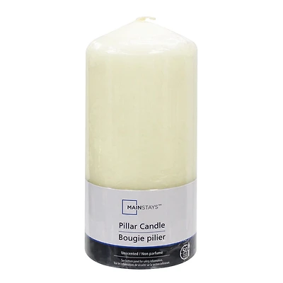 Mainstays Unscented 6" Ivory Pillar Candle