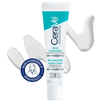 CeraVe Acne Control Gel, 2% Salicylic Acid Acne Treatment with AHA and Ceramides for Face, 40mL