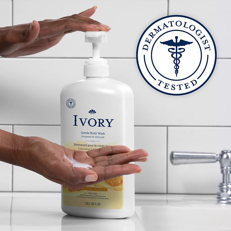 Ivory Mild & Gentle Body Wash, Milk & Honey Scent
