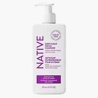 Native Deep Cleansing Facial Cleanser, for oily to combination skin, Sulfate Free, with Salicylic Acid and Eucalyptus, Dermatologist Tested, 370mL