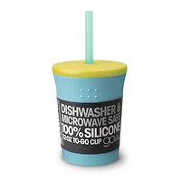 Tasse de paille GoSili, 12 oz. Ciel/Banane